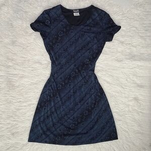 Y2K Grunge Blue and Black Helene Blake Dress